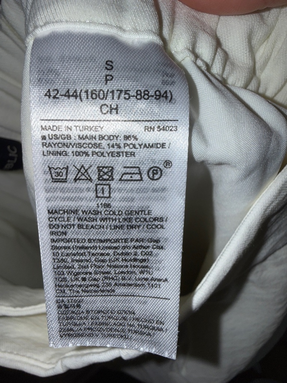 Banana Republic Pleated White Wide-Leg High-Waist Trousers - Picture 7 of 7